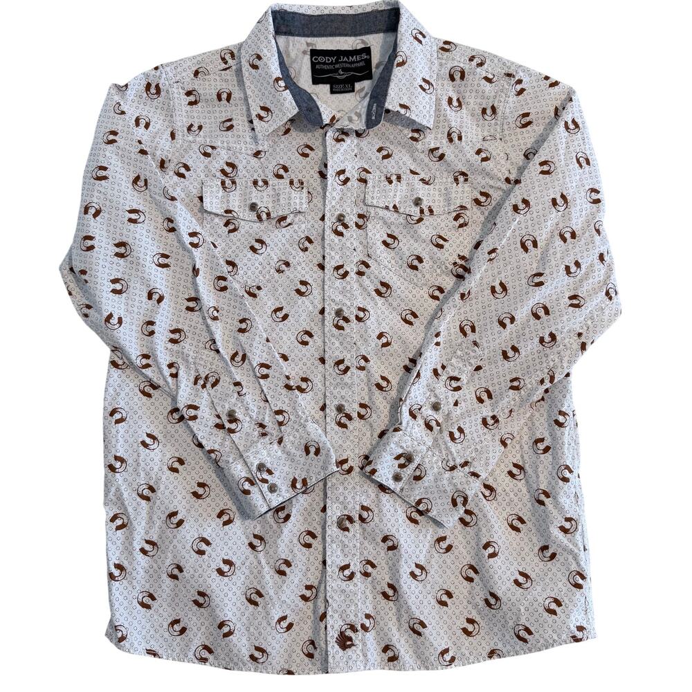 Cody James Authentic Western Boys Pearl Snap Shirt — Youth XL